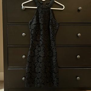 Lulus black crocheted lace dress